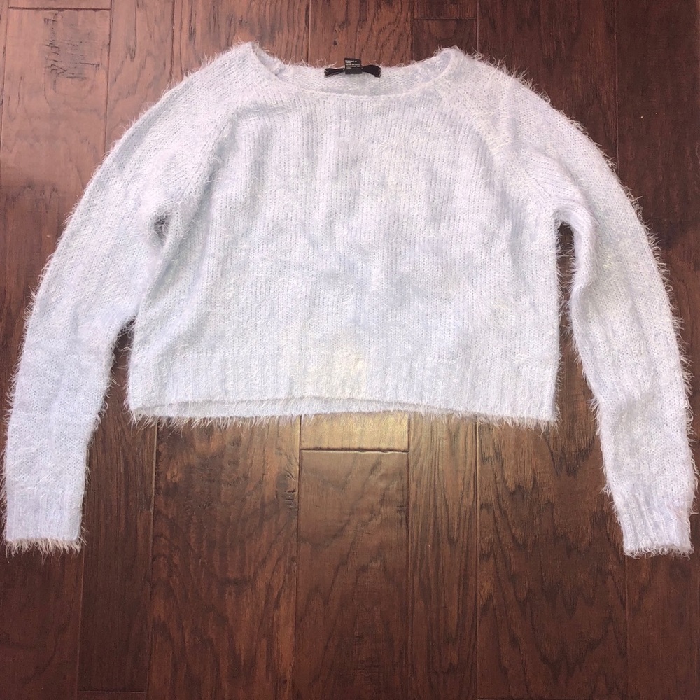 Baby blue fuzzy sweater